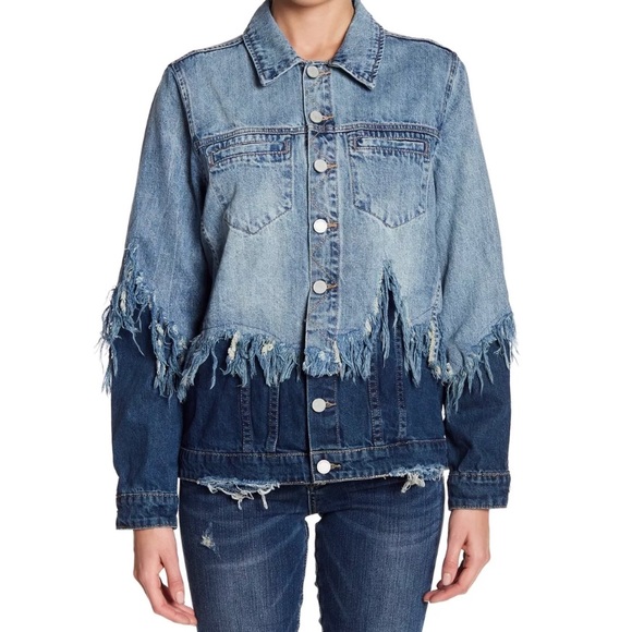 BLANKNYC frayed fringed denim jacket Sz XS - Picture 2 of 6